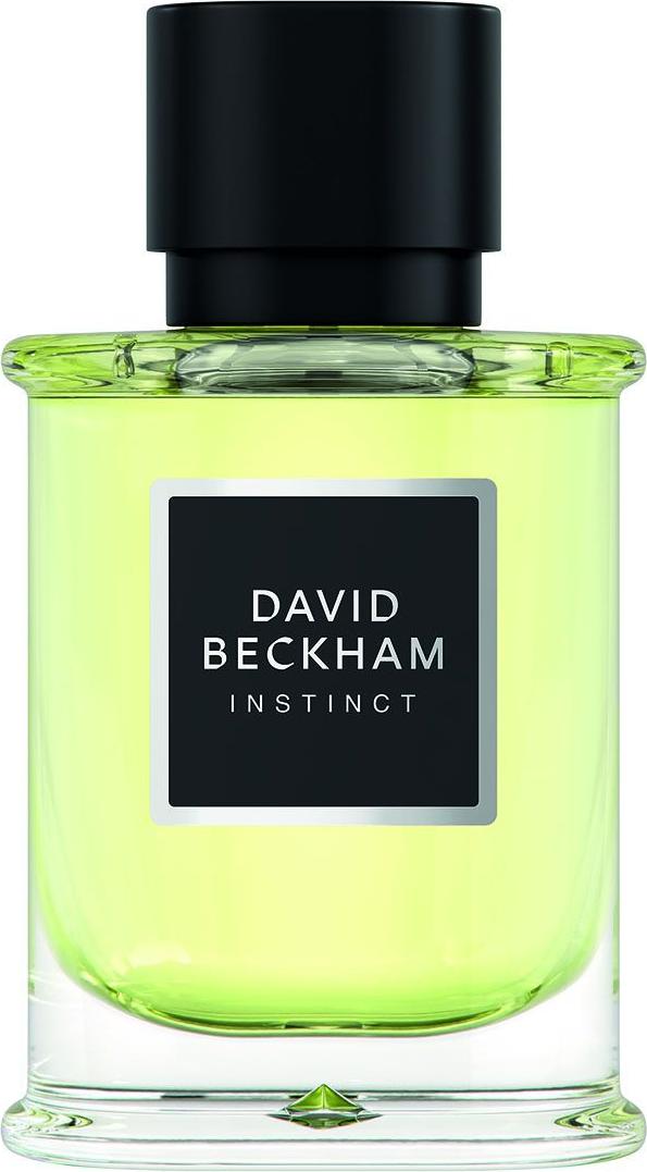 David Beckham Instinct woda perfumowana 50ml w eleganckiej butelce z holograficzną etykietą na białym tle - męskie perfumy premium