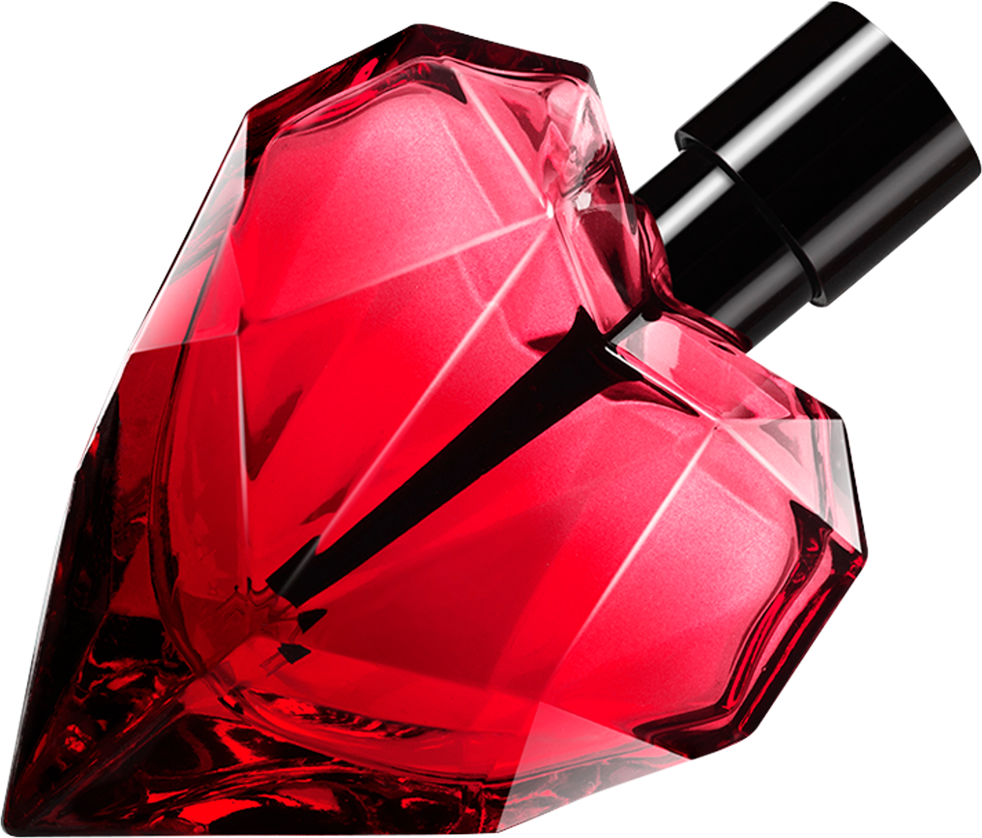 Flakon wody perfumowanej DIESEL Loverdose Red Kiss 30ml w rubinowym kolorze z eleganckim opakowaniem marki Diesel na białym tle