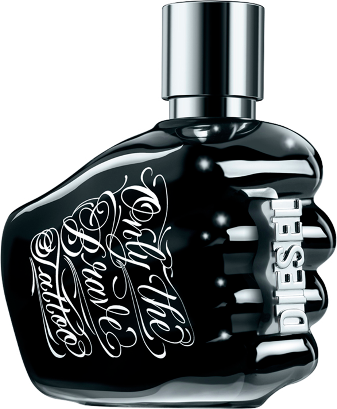 Diesel Only the Brave Tattoo woda toaletowa 35ml w charakterystycznym czarnym flakonie w kształcie pięści na białym tle