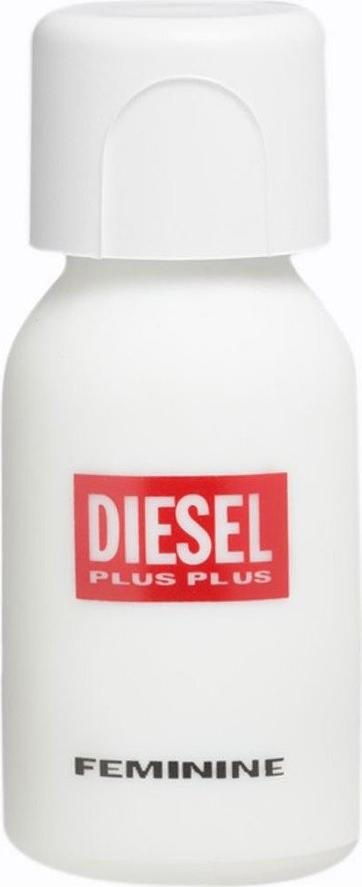 Flacon perfum Diesel Plus Plus Feminine woda toaletowa 75ml na białym tle - orientalno-kwiatowa kompozycja dla kobiet marki Diesel