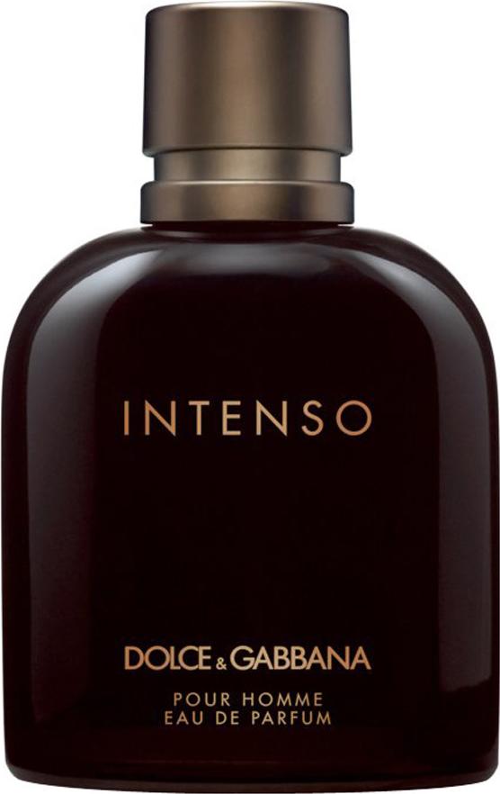 Flacon wody perfumowanej Dolce & Gabbana pour Homme Intenso 200ml dla mężczyzn na białym tle z eleganckim opakowaniem marki