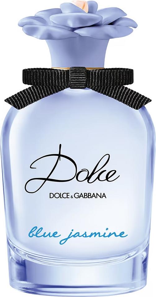Flacon perfum Dolce & Gabbana Dolce Blue Jasmine EDP 50ml z eleganckim opakowaniem marki na białym tle - damskie perfumy sycylijskie