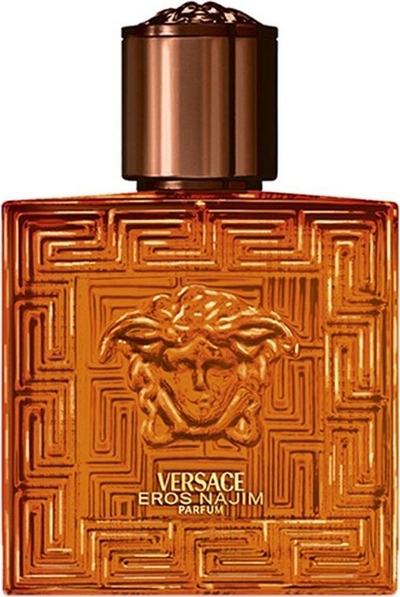 Versace Eros Najim Parfum perfumy męskie 100ml w bursztynowym flakonie z motywem Meduzy na białym tle - luksusowe włoskie perfumy