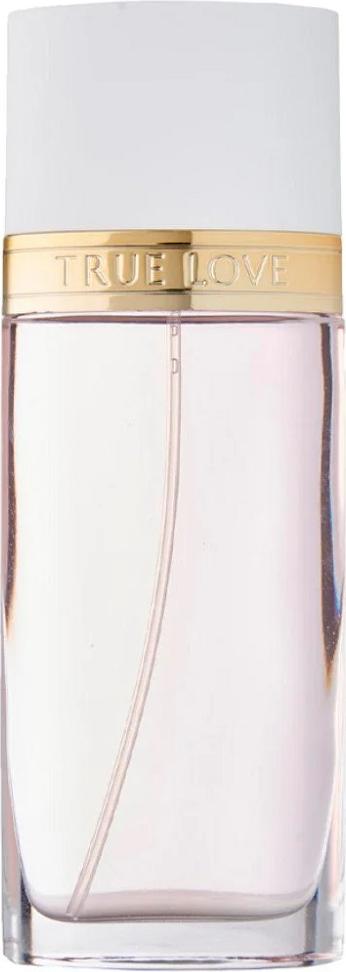 Flacon wody toaletowej Elizabeth Arden True Love 100ml dla kobiet z kwiatowo-owocową kompozycją jaśminu, róży i brzoskwini na białym tle