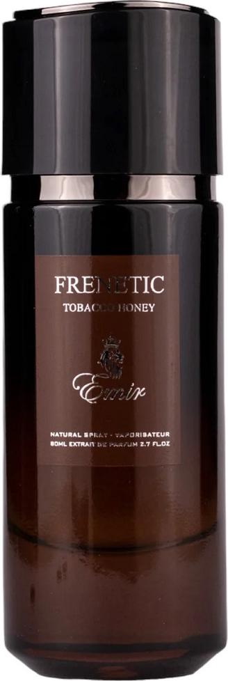 Flacon ekstraktu perfum Emir Frenetic Tobacco Honey 80ml - uniseksowe orientalne perfumy z nutami tytoniu i miodu marki Emir na białym tle