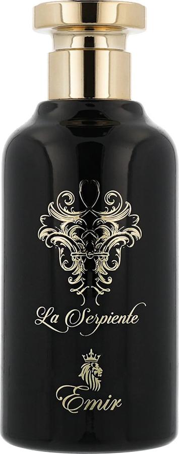 Flacon perfum Emir La Serpiente woda perfumowana 100ml dla mężczyzn z orientalną kompozycją oud, paczuli i szafranu na białym tle