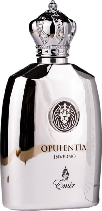 Flacon perfum Emir Opulentia Inverno woda perfumowana 100ml dla mężczyzn w eleganckim opakowaniu z logo marki Emir na białym tle