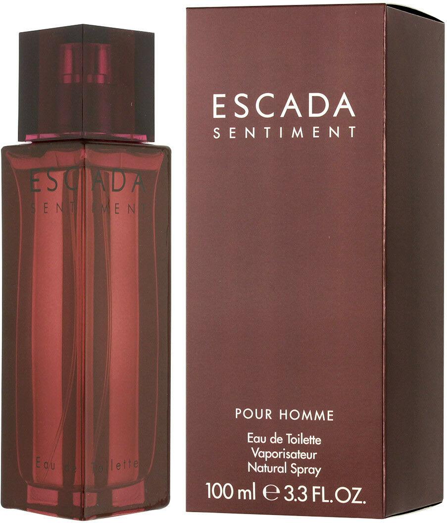 Flacon wody toaletowej Escada Sentiment pour Homme 100ml w eleganckim opakowaniu - męskie perfumy aromatyczno-drzewne marki Escada