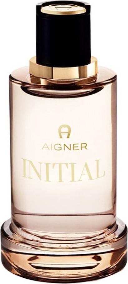 Flacon wody toaletowej Aigner Initial 100 ml dla mężczyzn na białym tle z eleganckim opakowaniem marki Aigner w nowoczesnym designie