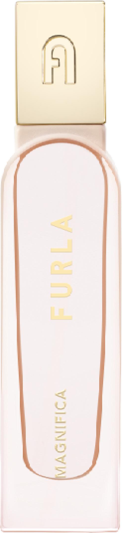 Flacon wody perfumowanej Furla Magnifica 30ml w eleganckim opakowaniu, luksusowe perfumy damskie marki Furla na białym tle