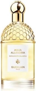 Flacon perfum GUERLAIN Aqua Allegoria Bergamote Calabria eau de toilette z bergamotką na białym tle w eleganckim opakowaniu marki Guerlain