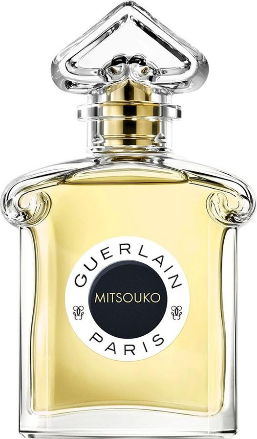 Flakon wody toaletowej GUERLAIN Mitsouko Les Légendaires 75ml z charakterystycznym sercem na butelce i eleganckim opakowaniem marki Guerlain