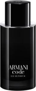 Armani Code Homme Eau de Parfum męskie perfumy w eleganckiej czarnej butelce z logo marki Armani na białym tle produktowym