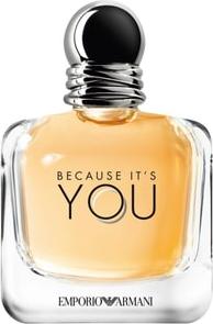 Flacon perfum Giorgio Armani Because It's You woda perfumowana 100ml na białym tle z eleganckim opakowaniem marki Armani