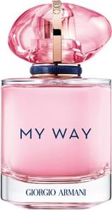 Flacon wody perfumowanej ARMANI My Way Nectar dla kobiet - elegancka butelka z kwiatowo-owocowym zapachem Giorgio Armani na białym tle