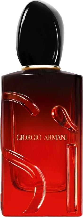 Flakon Giorgio Armani Si Passione Intense woda perfumowana 30ml w czerwonym kolorze z eleganckim logo marki na białym tle