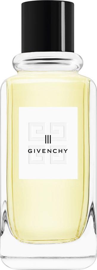 Flacon wody toaletowej GIVENCHY III 100ml na białym tle - eleganckie perfumy dla kobiet marki Givenchy w kultowym opakowaniu