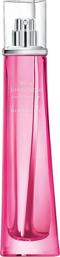 Flacon perfum Givenchy Very Irresistible Eau de Toilette 50ml - elegancka butelka kwiatowej wody toaletowej dla kobiet na białym tle