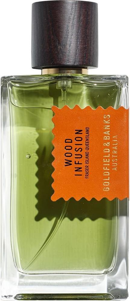Flacon perfum Goldfield & Banks Wood Infusion woda perfumowana 100ml z eleganckim opakowaniem na białym tle - luksusowe perfumy drzewne