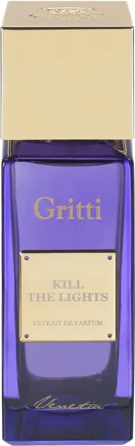 Flacon perfum Gritti Kill the Lights woda perfumowana 100ml dla mężczyzn na białym tle z eleganckim opakowaniem marki Gritti