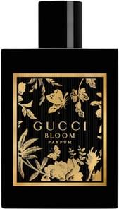 Gucci Bloom Parfum - elegancki czarny flacon ze złotymi akcentami luksusowych perfum dla kobiet na białym tle z logo marki Gucci