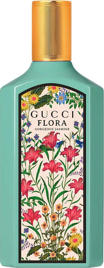Flacon wody perfumowanej GUCCI Flora Gorgeous Jasmine z eleganckim opakowaniem, luksusowe perfumy damskie z jaśminem wielkokwiatowym