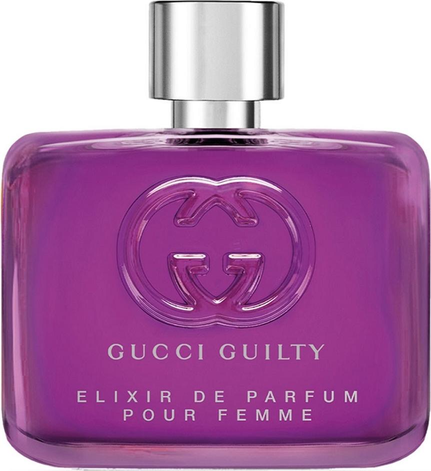Gucci Guilty Elixir Pour Femme woda perfumowana 60ml w eleganckim fioletowym flakonie z logo marki Gucci na białym tle