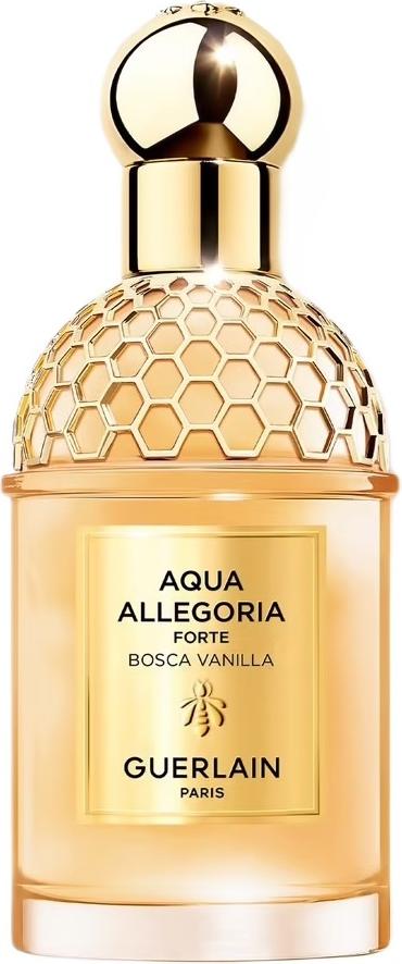 Flacon wody perfumowanej GUERLAIN Aqua Allegoria Forte Bosca Vanilla z eleganckim opakowaniem marki na białym tle - luksusowe perfumy damskie