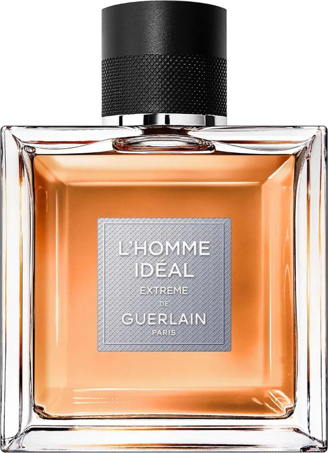 Flacon perfum Guerlain L'Homme Ideal Extreme woda perfumowana 50ml w eleganckim opakowaniu na białym tle - orientalno-drzewny zapach dla mężczyzn