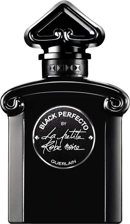 Flakon perfum Guerlain La Petite Robe Noire Black Perfecto EDP 50ml w eleganckiej ciemnej butelce z charakterystycznym designem marki Guerlain