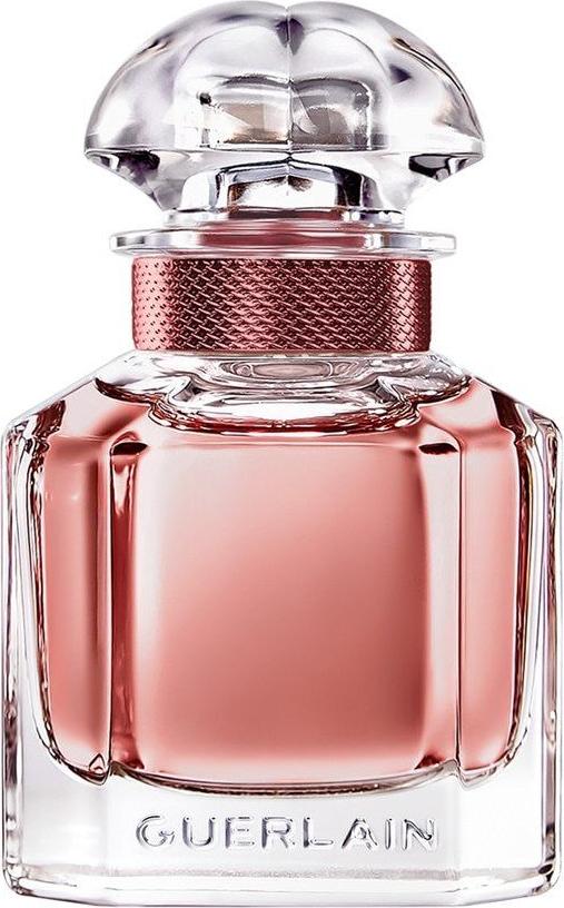 Flacon perfum GUERLAIN Mon Guerlain Intense woda perfumowana 50ml w eleganckim opakowaniu na białym tle - luksusowe perfumy damskie