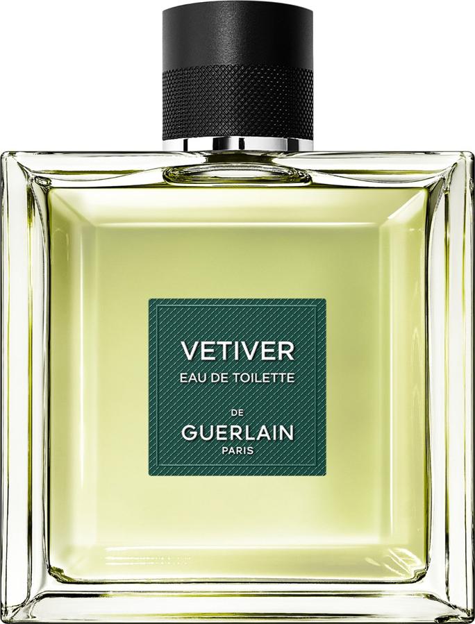 Flacon wody toaletowej Guerlain Vetiver 150ml z eleganckim opakowaniem, luksusowe perfumy męskie z nutami wetywerycznymi i cytrusowymi