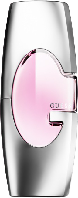 Flacon perfum Guess Women woda perfumowana 75ml z eleganckim opakowaniem marki Guess na białym tle - uwodzicielski zapach dla kobiet