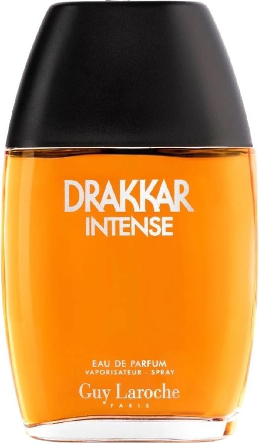 Flacon Guy Laroche Drakkar Intense woda perfumowana 100ml dla mężczyzn w eleganckiej butelce z logo marki na białym tle