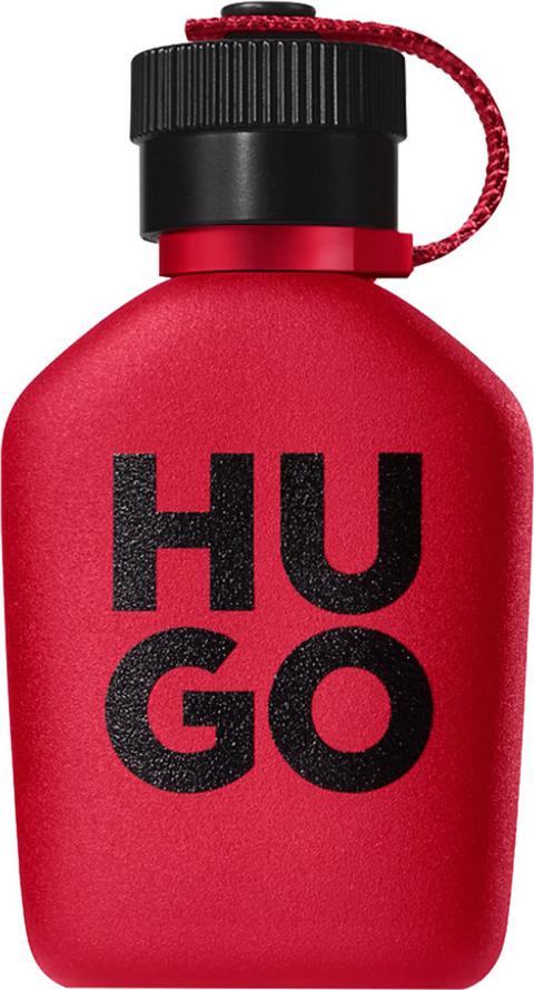 Flacon wody perfumowanej HUGO BOSS Hugo Intense 125ml dla mężczyzn w eleganckim opakowaniu na białym tle - zapach skórzany fougère
