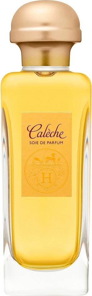 Flacon perfum Hermes Caleche Soie de Parfum woda perfumowana 100ml w eleganckim opakowaniu na białym tle z logo marki Hermes
