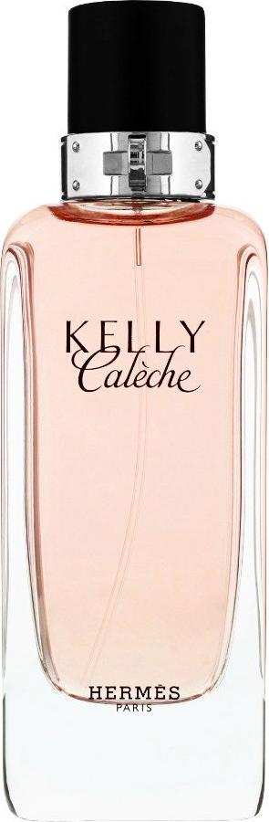 Flacon wody toaletowej Hermes Kelly Caleche 100ml z eleganckim opakowaniem marki Hermes na białym tle - perfumy damskie premium