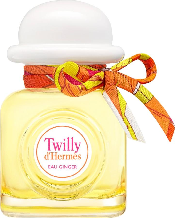 Flacon perfum Hermès Twilly d'Hermes Eau Ginger 50ml woda perfumowana dla kobiet z eleganckim opakowaniem marki Hermes na białym tle