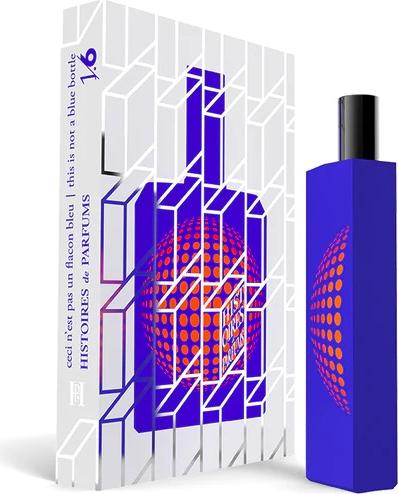 Flacon perfum HISTOIRES de PARFUMS This is not a blue bottle 1.6 woda perfumowana 115ml na białym tle z eleganckim opakowaniem marki