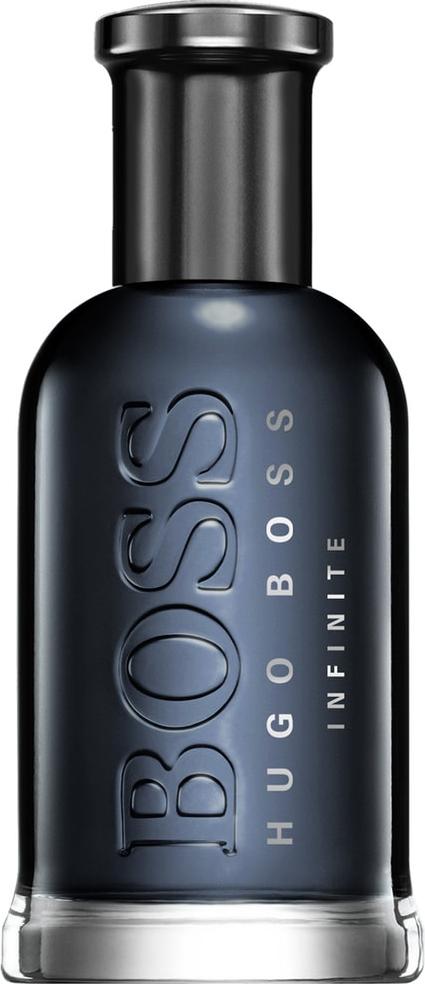 Flacon wody perfumowanej HUGO BOSS Boss Bottled Infinite 50ml dla mężczyzn w eleganckim opakowaniu na białym tle z logo marki Hugo Boss