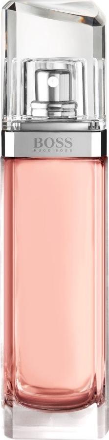 Flacon wody toaletowej Hugo Boss Ma Vie Pour Femme L'Eau 50ml w przezroczystej butelce na białym tle z eleganckim opakowaniem marki Boss