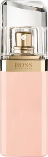 Flacon wody perfumowanej Hugo Boss Boss Ma Vie Pour Femme 50ml na białym tle z eleganckim opakowaniem marki Hugo Boss w kolorze różowym