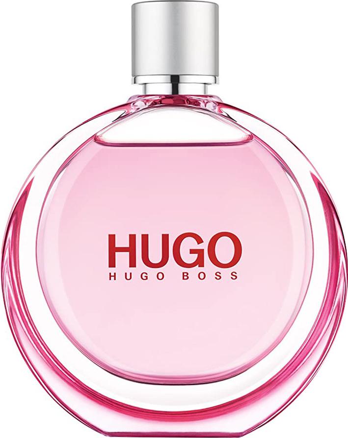 Flacon wody perfumowanej Hugo Boss Hugo Woman Extreme 75ml na białym tle - eleganckie perfumy damskie w stylowym opakowaniu marki Hugo Boss