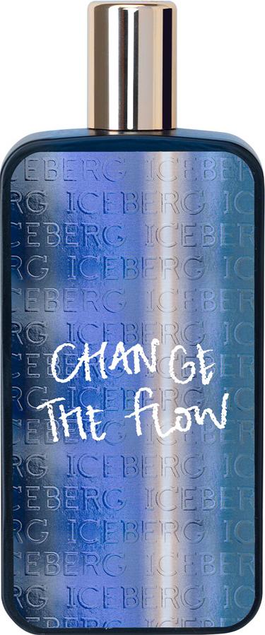 Flacon wody toaletowej Iceberg Change The Flow 50ml dla mężczyzn w eleganckim opakowaniu marki Iceberg na białym tle