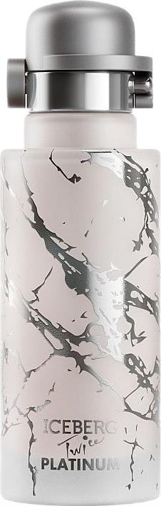 Iceberg Twice Platinum woda toaletowa 125ml w metalicznym flakonie dla mężczyzn na białym tle z eleganckim opakowaniem marki Iceberg