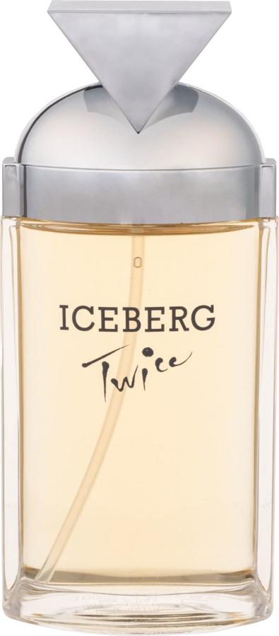 Flacon wody toaletowej Iceberg Twice for Her 100 ml - eleganckie perfumy damskie w stylowym opakowaniu marki Iceberg na białym tle
