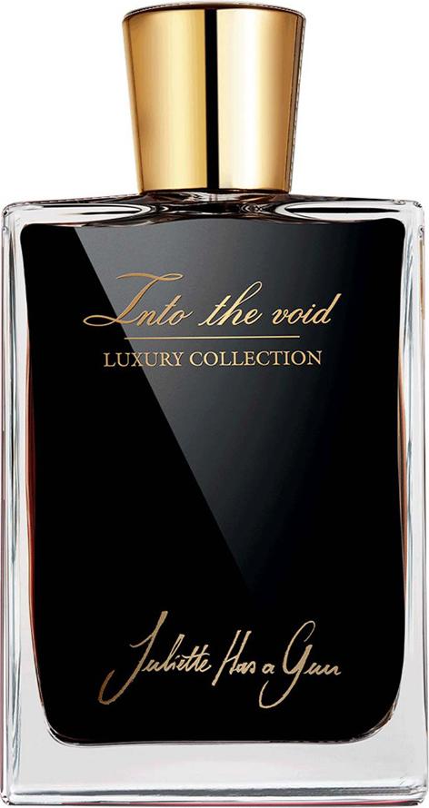 Flacon perfum JULIETTE HAS A GUN Into the Void woda perfumowana unisex na białym tle z eleganckim opakowaniem marki premium