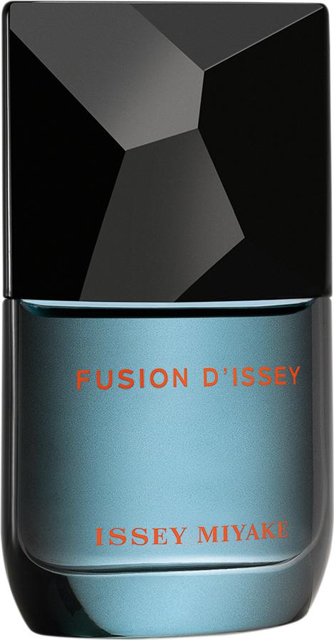 Flacon perfum Issey Miyake Fusion d'Issey woda toaletowa 50ml dla mężczyzn z eleganckim opakowaniem na białym tle