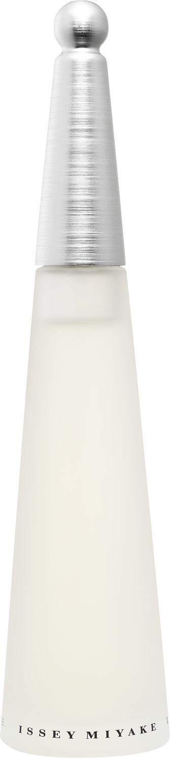 Flacon wody toaletowej Issey Miyake L'Eau d'Issey 50ml - elegancka butelka z przezroczystego szkła z charakterystycznym logo marki Issey Miyake