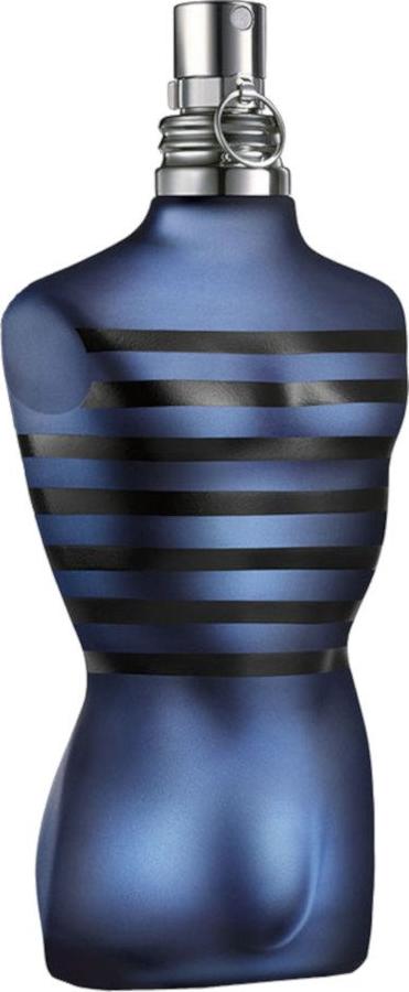 Flacon wody toaletowej Jean Paul Gaultier Ultra Male Intense 125ml w charakterystycznym opakowaniu marki JPG dla mężczyzn